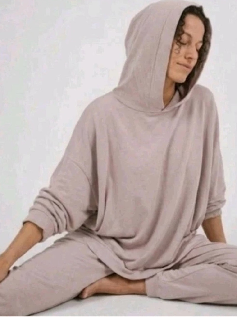 Bryn Walker Frank Oversized 100% Cotton Slouchy Pullover/Hoodie in Dusty Rose